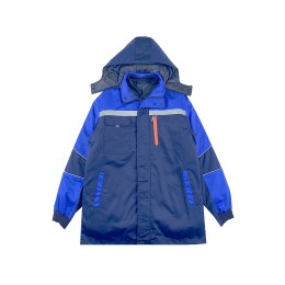 Design men's winter work clothes suit, customized cotton thickened cold-proof and wear-resistant suit, warm labor protection cotton suit, 80% polyester fiber, 20% cotton, reflective strip design, threaded elastic windproof cuffs, double-headed zipper desi Design men's winter work clothes suit, customized cotton thickened cold-proof and wear-resistant suit, warm labor protection cotton suit, 80% polyester fiber, 20% cotton, reflective strip design, threaded elastic windproof cuffs, double-headed zipper desi